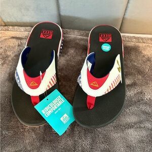 Reef Fanning USA Flag Bottle Opener Flip Flops - Men’s Size 7